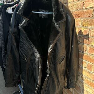 Tannery West Black Leather Military Coat